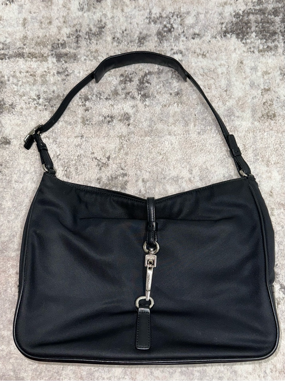 Coach Black Shoulder Bag with Silver Hardware